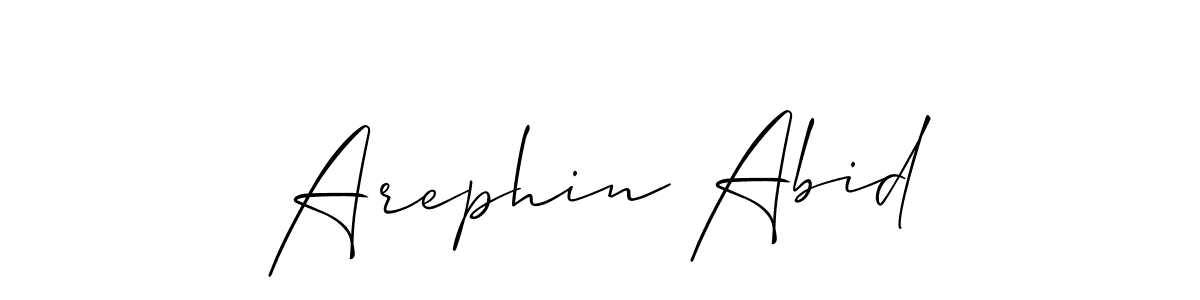 Also You can easily find your signature by using the search form. We will create Arephin Abid name handwritten signature images for you free of cost using Allison_Script sign style. Arephin Abid signature style 2 images and pictures png