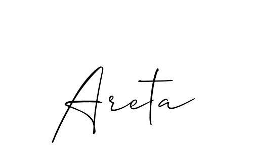 You should practise on your own different ways (Allison_Script) to write your name (Areta) in signature. don't let someone else do it for you. Areta signature style 2 images and pictures png