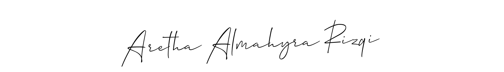 This is the best signature style for the Aretha Almahyra Rizqi name. Also you like these signature font (Allison_Script). Mix name signature. Aretha Almahyra Rizqi signature style 2 images and pictures png