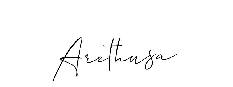 Use a signature maker to create a handwritten signature online. With this signature software, you can design (Allison_Script) your own signature for name Arethusa. Arethusa signature style 2 images and pictures png