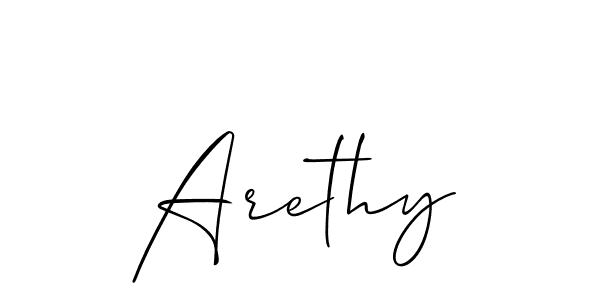 How to make Arethy name signature. Use Allison_Script style for creating short signs online. This is the latest handwritten sign. Arethy signature style 2 images and pictures png