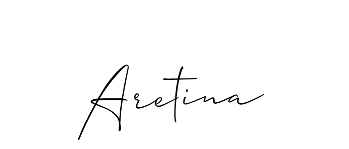Aretina stylish signature style. Best Handwritten Sign (Allison_Script) for my name. Handwritten Signature Collection Ideas for my name Aretina. Aretina signature style 2 images and pictures png