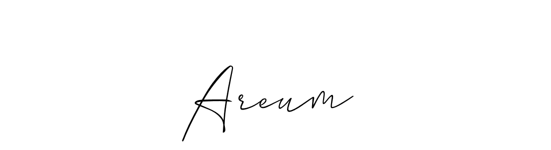 Design your own signature with our free online signature maker. With this signature software, you can create a handwritten (Allison_Script) signature for name Areum❤️. Areum❤️ signature style 2 images and pictures png