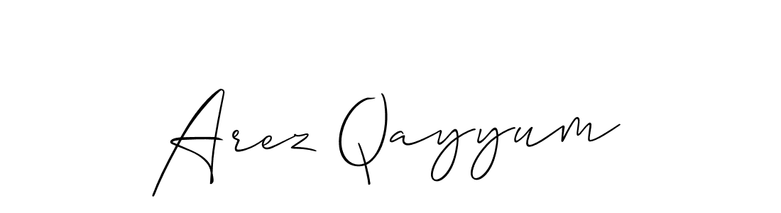 How to Draw Arez Qayyum signature style? Allison_Script is a latest design signature styles for name Arez Qayyum. Arez Qayyum signature style 2 images and pictures png