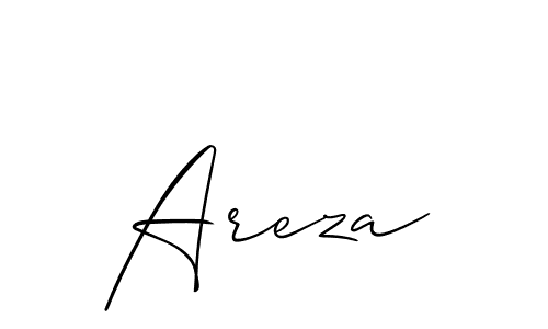 Use a signature maker to create a handwritten signature online. With this signature software, you can design (Allison_Script) your own signature for name Areza. Areza signature style 2 images and pictures png