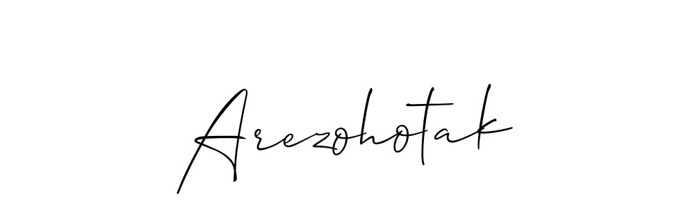 It looks lik you need a new signature style for name Arezohotak. Design unique handwritten (Allison_Script) signature with our free signature maker in just a few clicks. Arezohotak signature style 2 images and pictures png