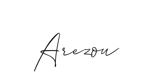 How to make Arezou signature? Allison_Script is a professional autograph style. Create handwritten signature for Arezou name. Arezou signature style 2 images and pictures png