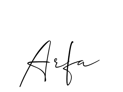 You should practise on your own different ways (Allison_Script) to write your name (Arfa) in signature. don't let someone else do it for you. Arfa signature style 2 images and pictures png