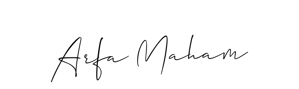How to Draw Arfa Maham signature style? Allison_Script is a latest design signature styles for name Arfa Maham. Arfa Maham signature style 2 images and pictures png