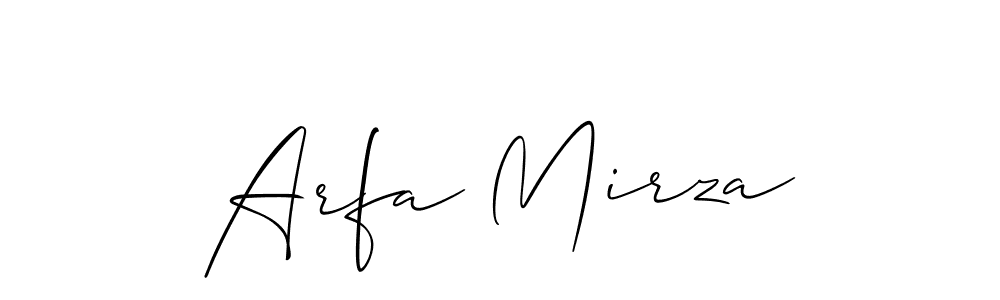 Make a beautiful signature design for name Arfa Mirza. With this signature (Allison_Script) style, you can create a handwritten signature for free. Arfa Mirza signature style 2 images and pictures png