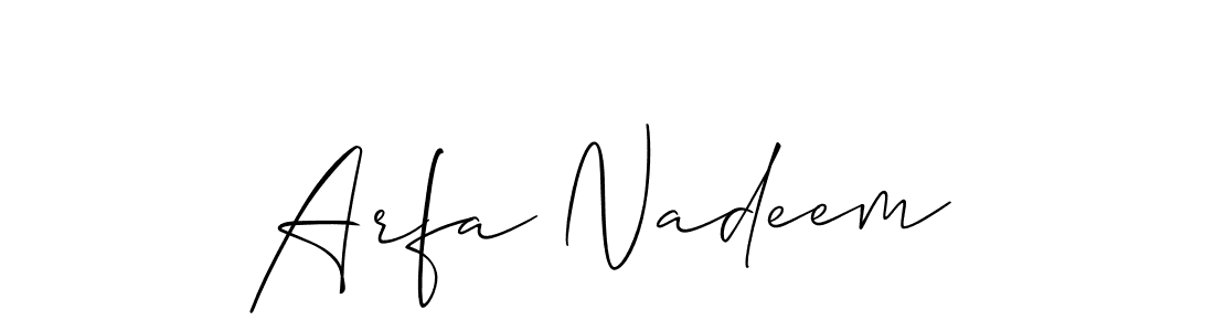 Create a beautiful signature design for name Arfa Nadeem. With this signature (Allison_Script) fonts, you can make a handwritten signature for free. Arfa Nadeem signature style 2 images and pictures png