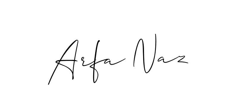 How to make Arfa Naz name signature. Use Allison_Script style for creating short signs online. This is the latest handwritten sign. Arfa Naz signature style 2 images and pictures png