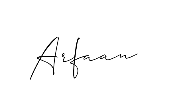 Design your own signature with our free online signature maker. With this signature software, you can create a handwritten (Allison_Script) signature for name Arfaan. Arfaan signature style 2 images and pictures png