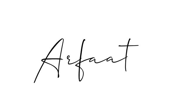 The best way (Allison_Script) to make a short signature is to pick only two or three words in your name. The name Arfaat include a total of six letters. For converting this name. Arfaat signature style 2 images and pictures png