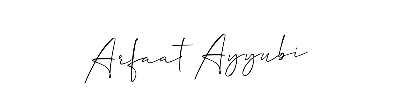 Design your own signature with our free online signature maker. With this signature software, you can create a handwritten (Allison_Script) signature for name Arfaat Ayyubi. Arfaat Ayyubi signature style 2 images and pictures png