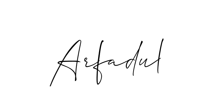 Make a beautiful signature design for name Arfadul. With this signature (Allison_Script) style, you can create a handwritten signature for free. Arfadul signature style 2 images and pictures png