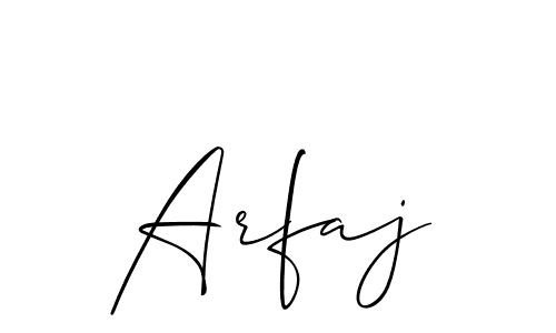 How to make Arfaj signature? Allison_Script is a professional autograph style. Create handwritten signature for Arfaj name. Arfaj signature style 2 images and pictures png