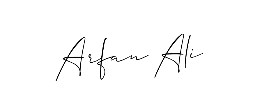 Make a beautiful signature design for name Arfan Ali. With this signature (Allison_Script) style, you can create a handwritten signature for free. Arfan Ali signature style 2 images and pictures png