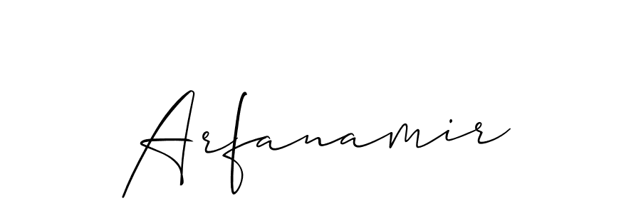 How to make Arfanamir name signature. Use Allison_Script style for creating short signs online. This is the latest handwritten sign. Arfanamir signature style 2 images and pictures png