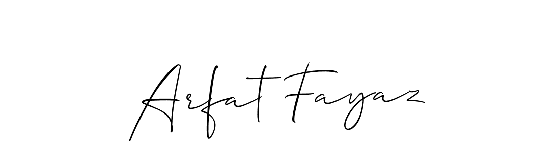 Arfat Fayaz stylish signature style. Best Handwritten Sign (Allison_Script) for my name. Handwritten Signature Collection Ideas for my name Arfat Fayaz. Arfat Fayaz signature style 2 images and pictures png