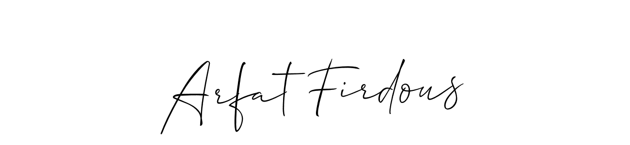 You should practise on your own different ways (Allison_Script) to write your name (Arfat Firdous) in signature. don't let someone else do it for you. Arfat Firdous signature style 2 images and pictures png