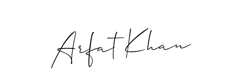 Design your own signature with our free online signature maker. With this signature software, you can create a handwritten (Allison_Script) signature for name Arfat Khan. Arfat Khan signature style 2 images and pictures png