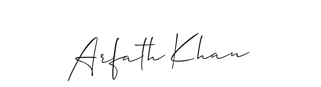 Also You can easily find your signature by using the search form. We will create Arfath Khan name handwritten signature images for you free of cost using Allison_Script sign style. Arfath Khan signature style 2 images and pictures png