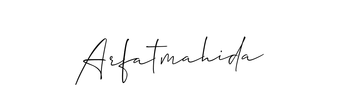Make a short Arfatmahida signature style. Manage your documents anywhere anytime using Allison_Script. Create and add eSignatures, submit forms, share and send files easily. Arfatmahida signature style 2 images and pictures png