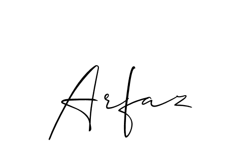 The best way (Allison_Script) to make a short signature is to pick only two or three words in your name. The name Arfaz include a total of six letters. For converting this name. Arfaz signature style 2 images and pictures png