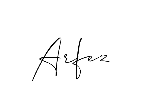 How to make Arfez name signature. Use Allison_Script style for creating short signs online. This is the latest handwritten sign. Arfez signature style 2 images and pictures png