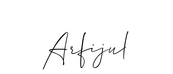 if you are searching for the best signature style for your name Arfijul. so please give up your signature search. here we have designed multiple signature styles  using Allison_Script. Arfijul signature style 2 images and pictures png