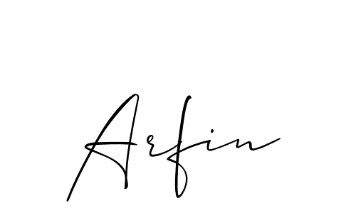 It looks lik you need a new signature style for name Arfin. Design unique handwritten (Allison_Script) signature with our free signature maker in just a few clicks. Arfin signature style 2 images and pictures png