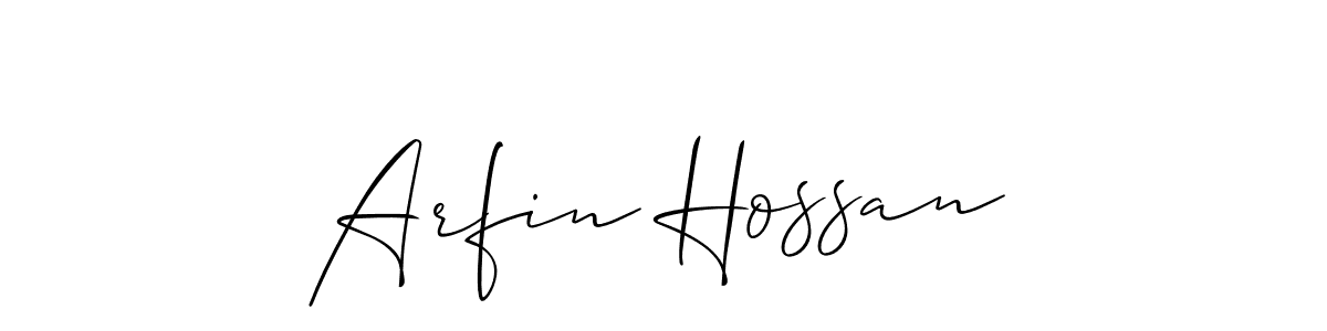 How to make Arfin Hossan signature? Allison_Script is a professional autograph style. Create handwritten signature for Arfin Hossan name. Arfin Hossan signature style 2 images and pictures png