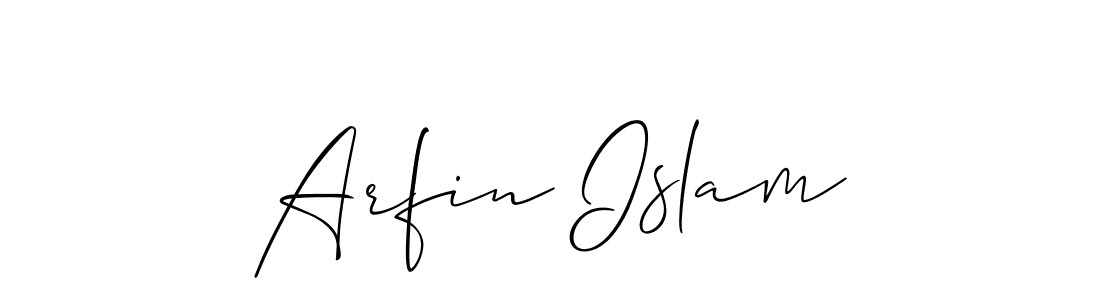 How to make Arfin Islam name signature. Use Allison_Script style for creating short signs online. This is the latest handwritten sign. Arfin Islam signature style 2 images and pictures png