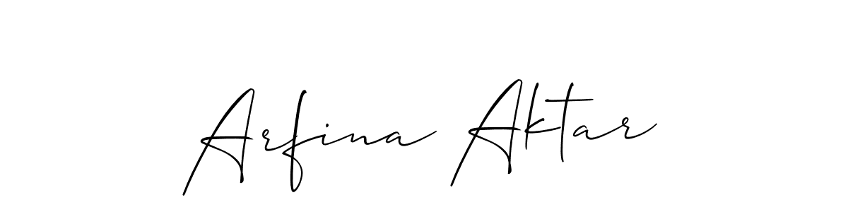 Arfina Aktar stylish signature style. Best Handwritten Sign (Allison_Script) for my name. Handwritten Signature Collection Ideas for my name Arfina Aktar. Arfina Aktar signature style 2 images and pictures png