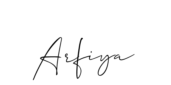 It looks lik you need a new signature style for name Arfiya. Design unique handwritten (Allison_Script) signature with our free signature maker in just a few clicks. Arfiya signature style 2 images and pictures png