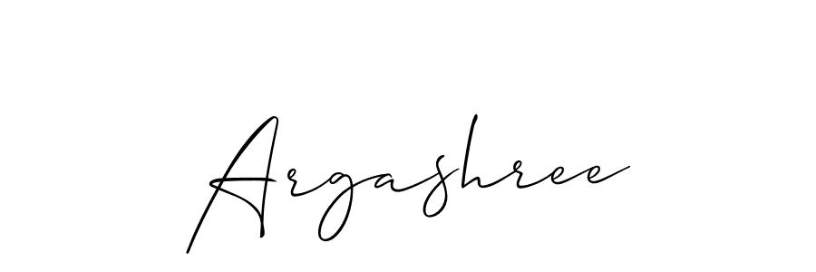 Use a signature maker to create a handwritten signature online. With this signature software, you can design (Allison_Script) your own signature for name Argashree. Argashree signature style 2 images and pictures png