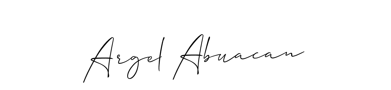 Argel Abuacan stylish signature style. Best Handwritten Sign (Allison_Script) for my name. Handwritten Signature Collection Ideas for my name Argel Abuacan. Argel Abuacan signature style 2 images and pictures png
