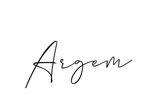 Design your own signature with our free online signature maker. With this signature software, you can create a handwritten (Allison_Script) signature for name Argem. Argem signature style 2 images and pictures png
