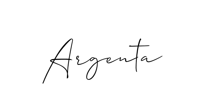 Design your own signature with our free online signature maker. With this signature software, you can create a handwritten (Allison_Script) signature for name Argenta. Argenta signature style 2 images and pictures png