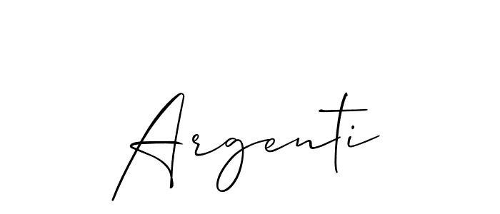 Make a beautiful signature design for name Argenti. With this signature (Allison_Script) style, you can create a handwritten signature for free. Argenti signature style 2 images and pictures png