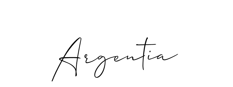 Design your own signature with our free online signature maker. With this signature software, you can create a handwritten (Allison_Script) signature for name Argentia. Argentia signature style 2 images and pictures png