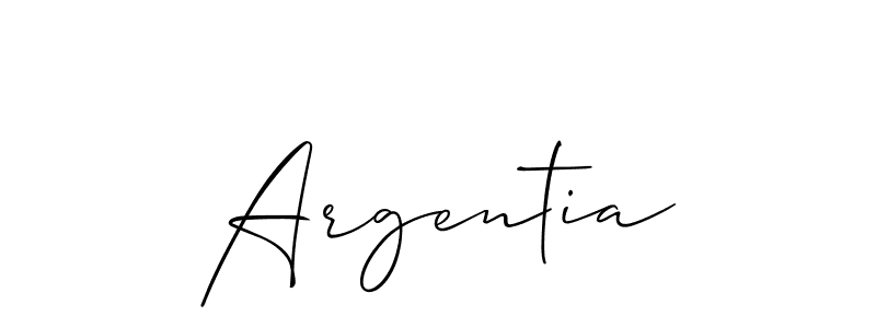 Design your own signature with our free online signature maker. With this signature software, you can create a handwritten (Allison_Script) signature for name Argentia. Argentia signature style 2 images and pictures png