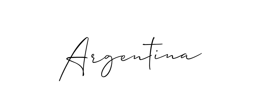 Make a beautiful signature design for name Argentina. With this signature (Allison_Script) style, you can create a handwritten signature for free. Argentina signature style 2 images and pictures png