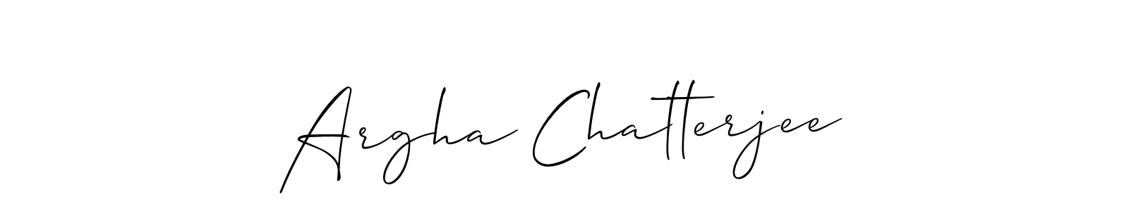 Allison_Script is a professional signature style that is perfect for those who want to add a touch of class to their signature. It is also a great choice for those who want to make their signature more unique. Get Argha Chatterjee name to fancy signature for free. Argha Chatterjee signature style 2 images and pictures png
