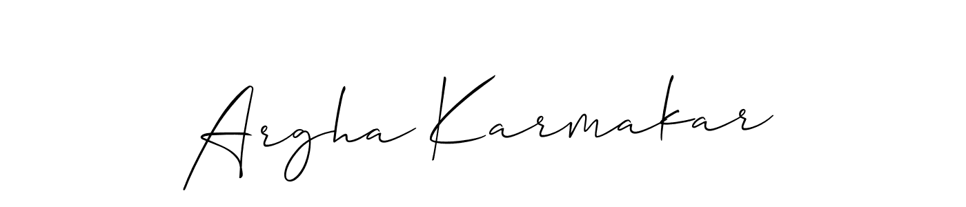 if you are searching for the best signature style for your name Argha Karmakar. so please give up your signature search. here we have designed multiple signature styles  using Allison_Script. Argha Karmakar signature style 2 images and pictures png