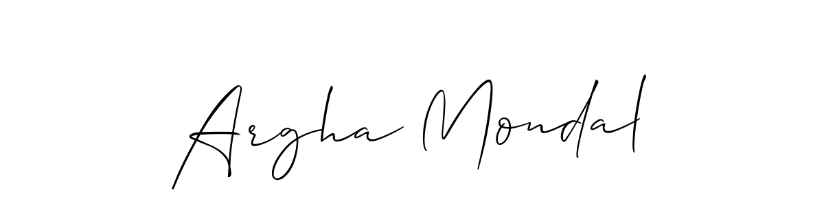 Design your own signature with our free online signature maker. With this signature software, you can create a handwritten (Allison_Script) signature for name Argha Mondal. Argha Mondal signature style 2 images and pictures png