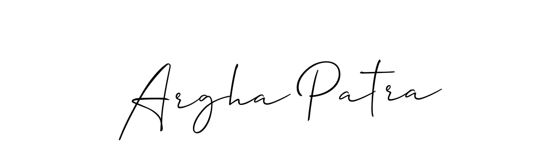 Use a signature maker to create a handwritten signature online. With this signature software, you can design (Allison_Script) your own signature for name Argha Patra. Argha Patra signature style 2 images and pictures png