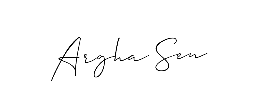 How to make Argha Sen name signature. Use Allison_Script style for creating short signs online. This is the latest handwritten sign. Argha Sen signature style 2 images and pictures png