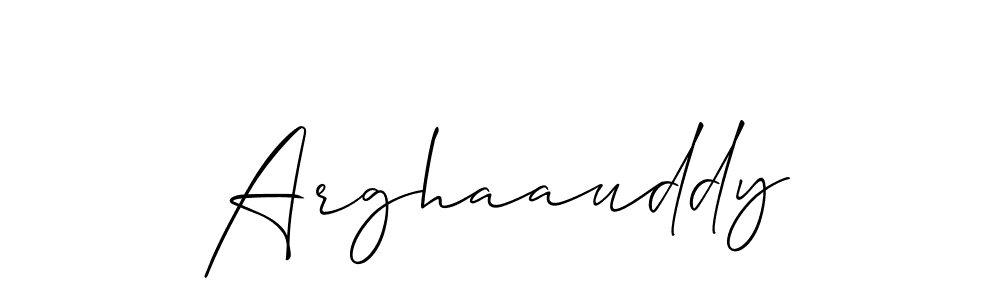 How to make Arghaauddy signature? Allison_Script is a professional autograph style. Create handwritten signature for Arghaauddy name. Arghaauddy signature style 2 images and pictures png